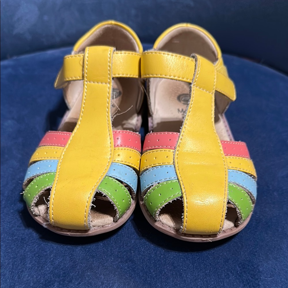 Matilda Jane Yellow and Pink Sandals T-Strap Comfort